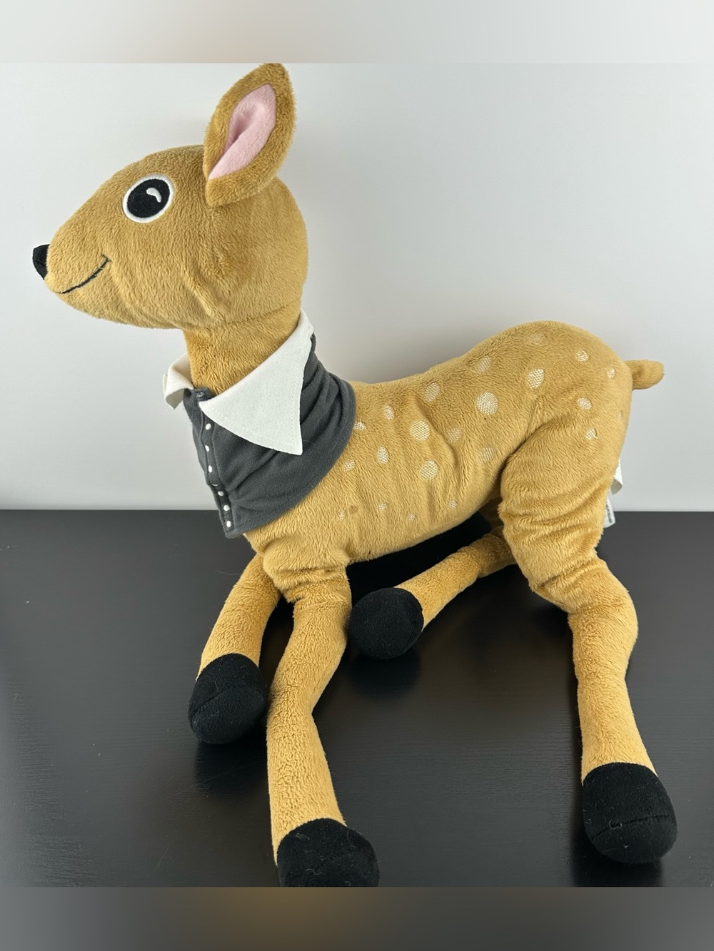 IKEA Sotnos Large Deer Fawn Collar Stuffed Animal Toy Brown 23x16" Plush